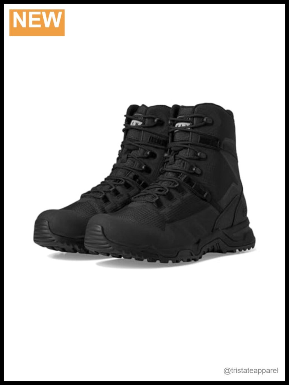 Tactical Lace-Up Ankle Boots with Zipper - Non-Marking Rubber Sole